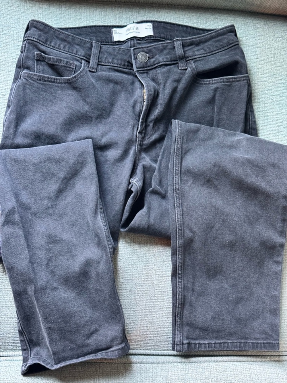 Hollister Washed Charcoal Straight Jeans